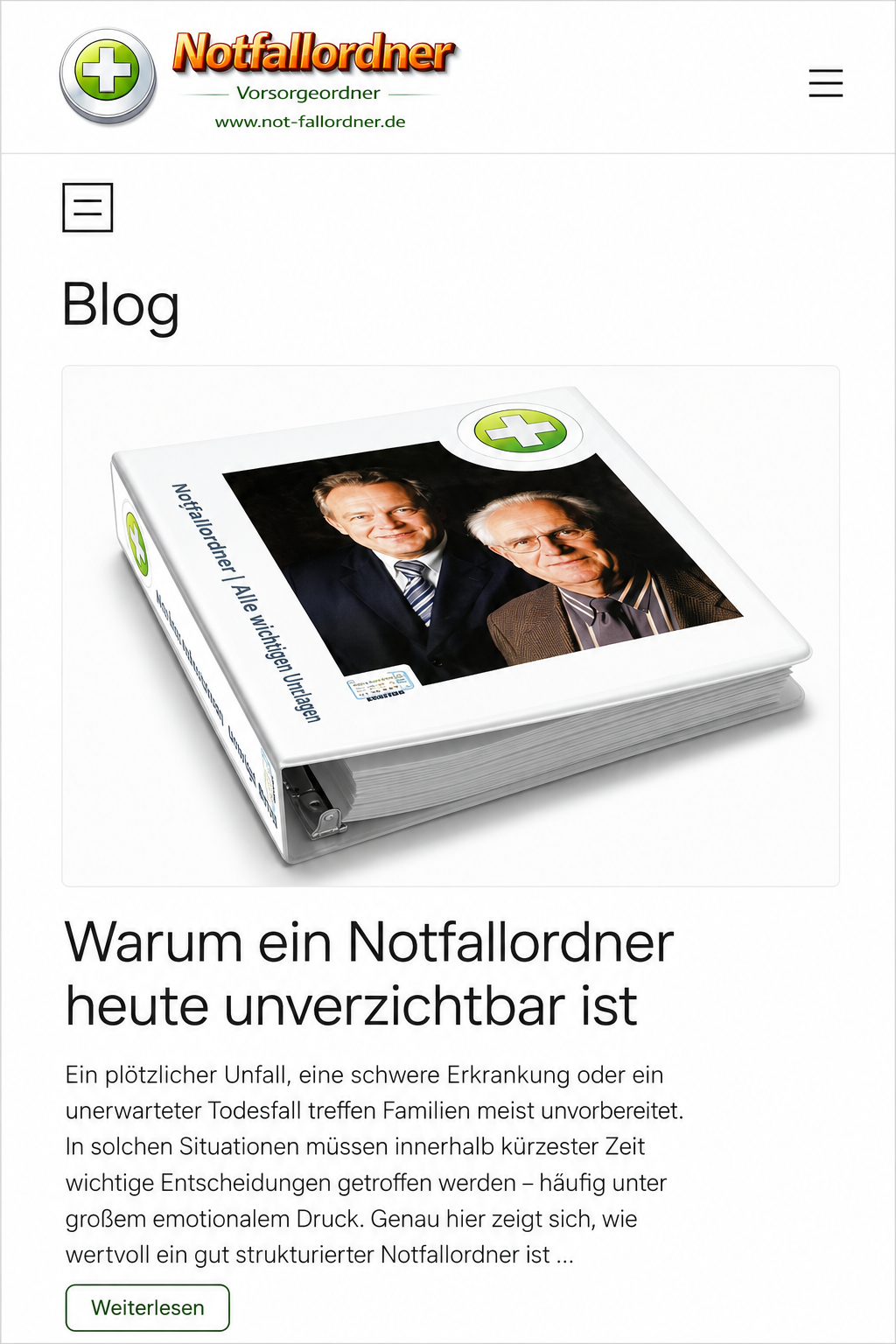 Der Notfallordner von Werner Hoffmann- www.not-Fallordner.de
