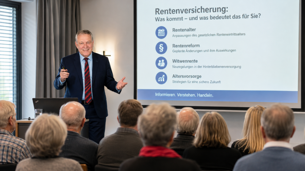 Vortrag Rentenreform und Auswirkungen und strategische Planung der eigenen Rente durch Werner Hoffmann. - Unabhängiger Rentenberater (RDG)